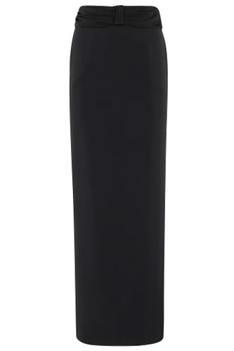 Satin Bow Crêpe Skirt - Elisabetta Franchi - Modalova