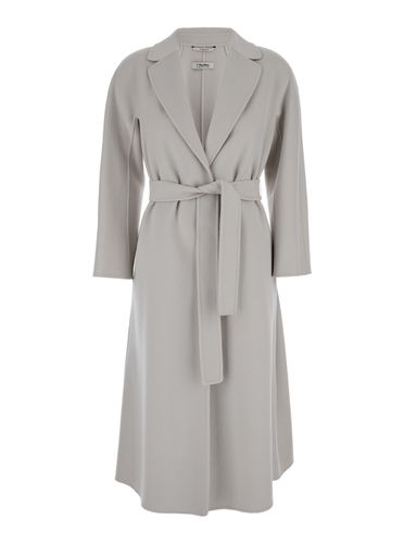 Esturia Light Grey Coat With Matching Belt In Wool Woman - Max Mara The Cube - Modalova