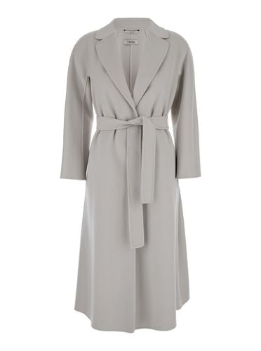 Esturia Light Grey Coat With Matching Belt In Wool Woman - 'S Max Mara - Modalova