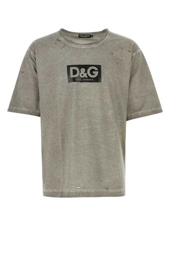 Melange Grey Cotton Oversize T-shirt - Dolce & Gabbana - Modalova
