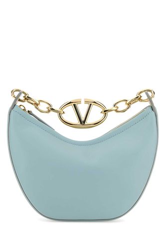 Light Blue Leather Mini Hobo Vlogo Moon Handbag - Valentino Garavani - Modalova