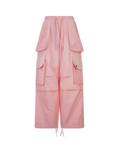 Pink Cargo Trousers With Logo - A Paper Kid - Modalova