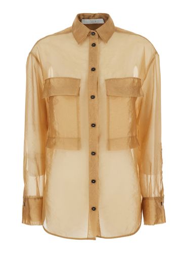 Thelma Shirt With Semi-transparent Design And Patch Pockets On The Chest In Tech Fabric Woman - Tela - Modalova