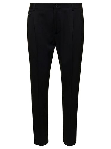 Slim Pants With Elastic Waistband In Wool Woman - Dolce & Gabbana - Modalova