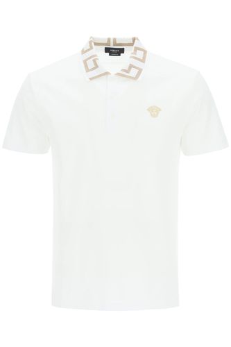 Versace White greca Polo Shirt - Versace - Modalova