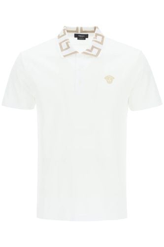 Versace White greca Polo Shirt - Versace - Modalova