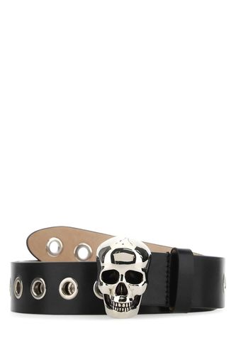 Black Leather Skull Belt - Alexander McQueen - Modalova