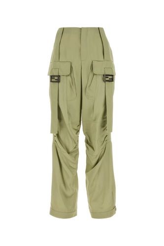 Fendi Sage Green Satin Cargo Pant - Fendi - Modalova