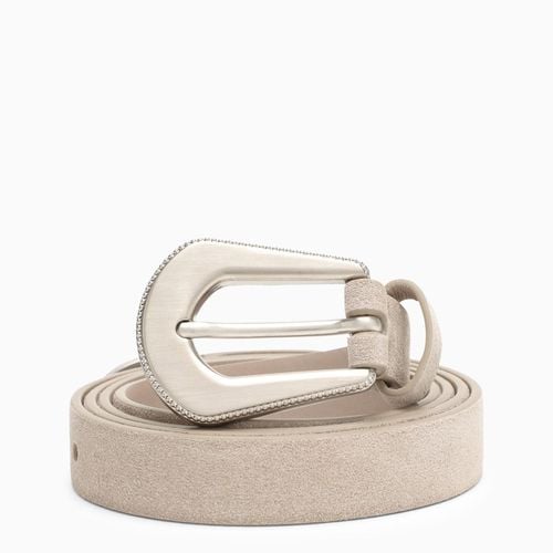 Hazelnut-coloured Suede Belt - Brunello Cucinelli - Modalova