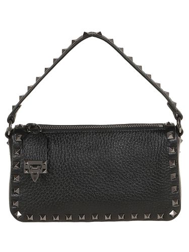 Garnet Calfskin Rockstud Shoulder Bag Small - Valentino Garavani - Modalova