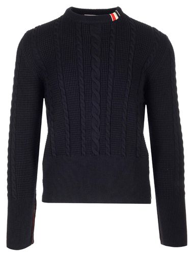Wool Sweater With Cables - Thom Browne - Modalova