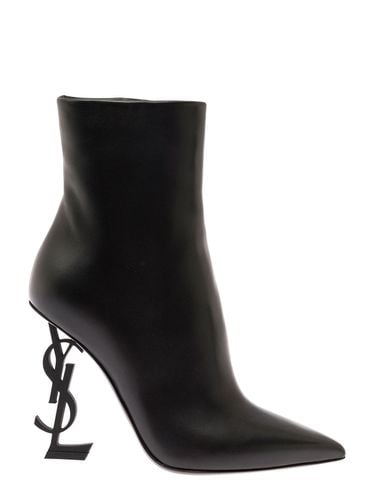 Opyum Boots With Cassandre Heel In Leather Woman - Saint Laurent - Modalova