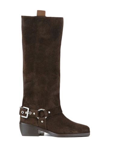 Dark Suede Texan Boots - Aldo Castagna - Modalova