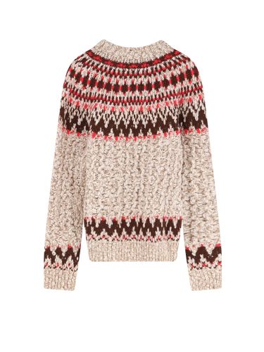 Jacquard Wool Blend Sweater With Geometric Pattern - Moncler Grenoble - Modalova