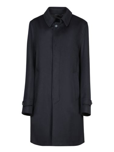 Herno Navy Blue Cashmere Coat - Herno - Modalova