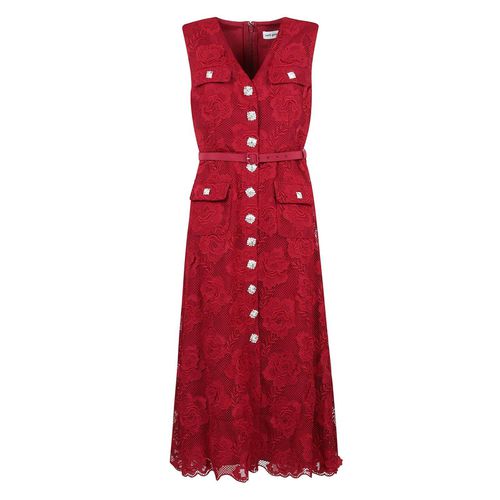 Lace Buttoned Midi Dress - self-portrait - Modalova