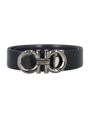 Reversible And Adjustable Gancini Belt - Ferragamo - Modalova