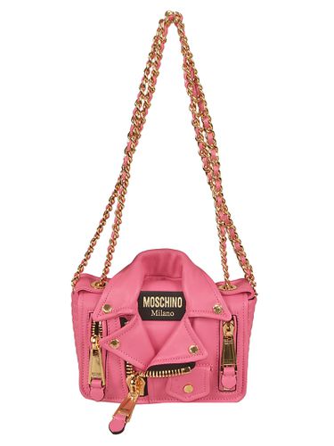 Nappa Small Biker Shoulder Bag - Moschino - Modalova