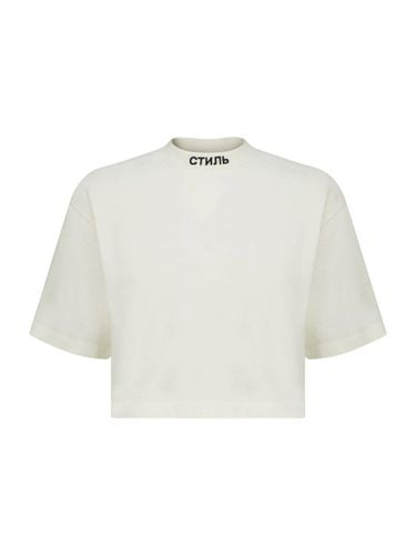 Logo Embroidered Cropped T-shirt - HERON PRESTON - Modalova