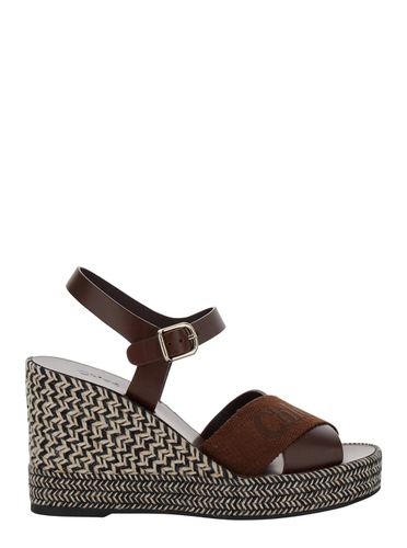 Espadrillas Sandals With Wedge In Leather And Jute - Chloé - Modalova