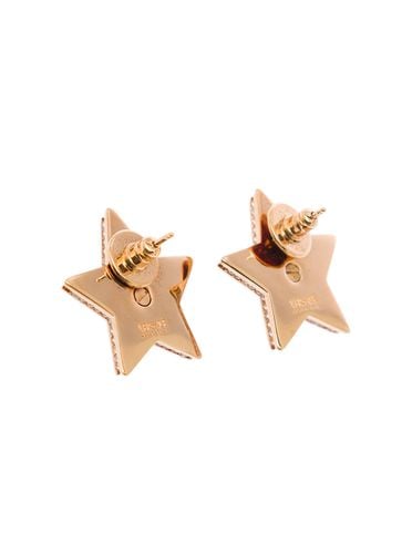 Gold-colored Star Earrings With Medusa In Metal Woman - Versace - Modalova