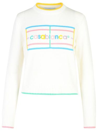 Casablanca White Cotton Sweater - Casablanca - Modalova