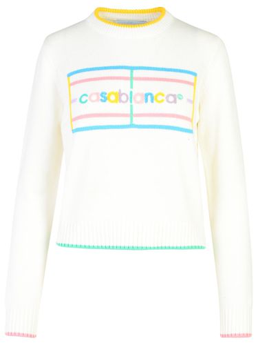 Casablanca White Cotton Sweater - Casablanca - Modalova