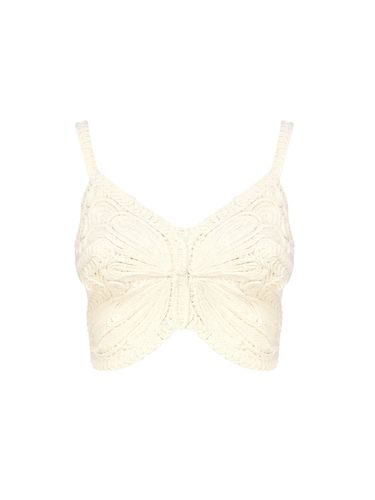 Cropped Top With Butterfly Embroidery - Blumarine - Modalova