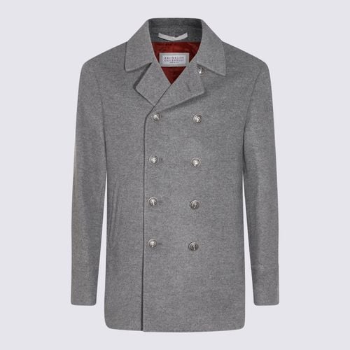 Grey Wool Down Jacket - Brunello Cucinelli - Modalova