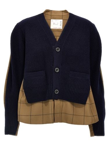 Sacai windowpane Knit Cardigan - Sacai - Modalova