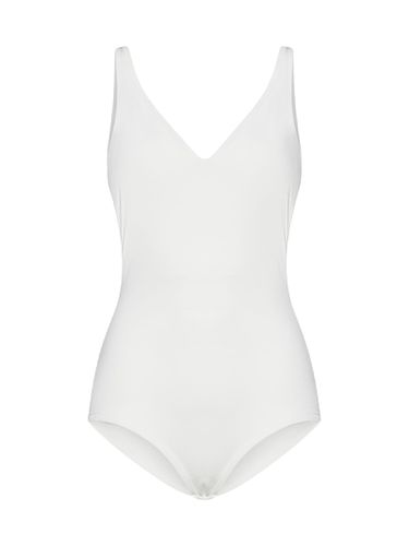 White Body Top With Perforated Stripes - Alexander McQueen - Modalova
