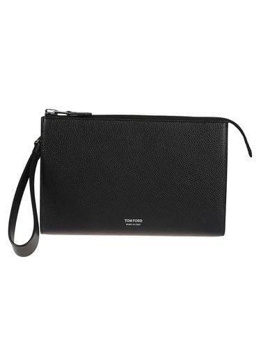 Logo Detailed Zip-up Clutch Bag - Tom Ford - Modalova