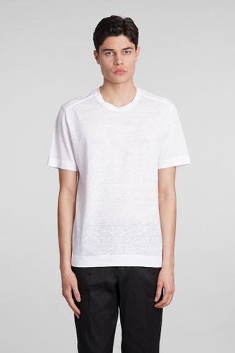 Zegna T-shirt In White Linen - Zegna - Modalova