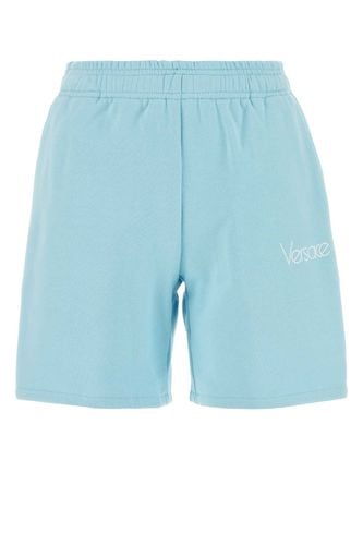 Versace Light-blue Cotton Shorts - Versace - Modalova