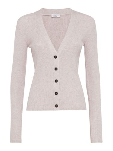 Sparkling Ribbed Cashmere Cardigan - Brunello Cucinelli - Modalova