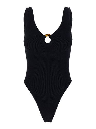 Celine One-piece Swimsuit With Ring Detail In Stretch Polyamide Woman - Hunza G - Modalova