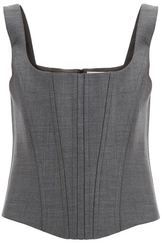 Stretch Wool Corset Top With Nine Words - Giuseppe di Morabito - Modalova