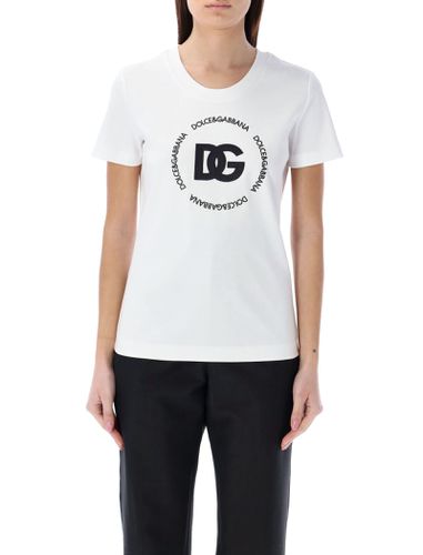 Embroidered Logo T-shirt - Dolce & Gabbana - Modalova