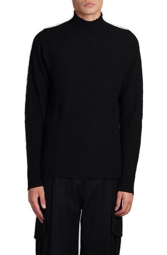 Jacquard Mock-neck Jumper - Giorgio Armani - Modalova