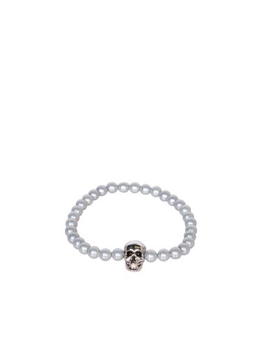 Beaded Skull Silver Bracelet - Alexander McQueen - Modalova