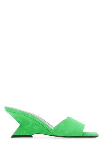 Fluo Green Suede Cheope Mules - The Attico - Modalova