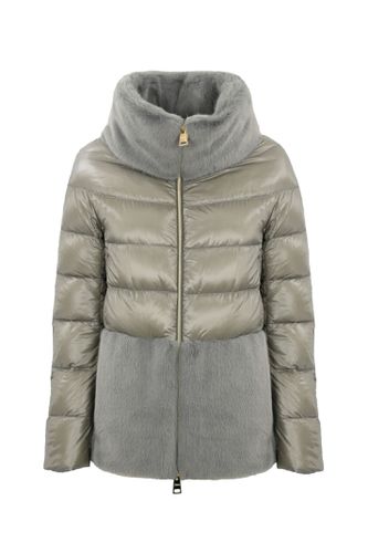 Down Jacket With Ecological Fur - Herno - Modalova