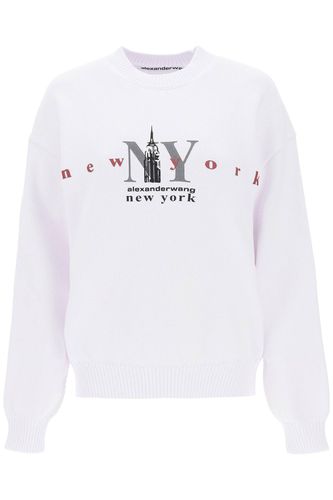 Ny Empire State Logo Cotton Sweater - Alexander Wang - Modalova