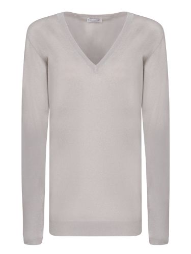 Pearl Cashmere-silk Lurex V-neck Sweater - Brunello Cucinelli - Modalova