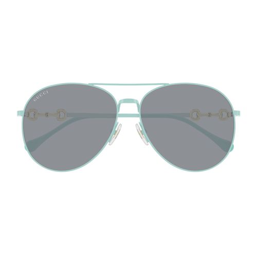 Gucci Gg1698s Linea Horsebit 004 Green Grey Sunglasses - Gucci Eyewear - Modalova