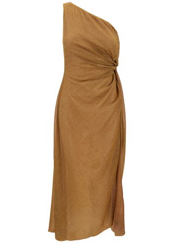 Lumi?re Midi Gold Dress With Knot Detail In Lurex Woman - Oseree - Modalova