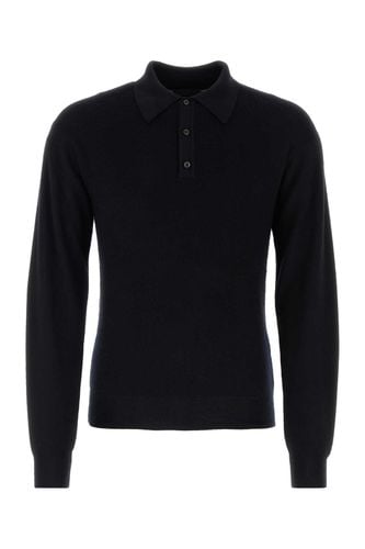 Black Cashmere Blend Polo Shirt - Prada - Modalova