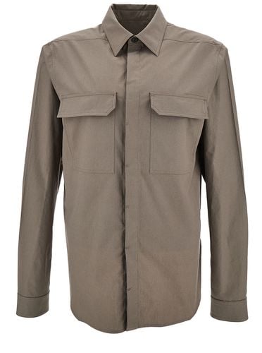 Workshirt With Concealed Closure In Cotton - Rick Owens - Modalova