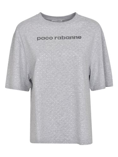 Rhinestones Embellished Logo T-shirt - Paco Rabanne - Modalova