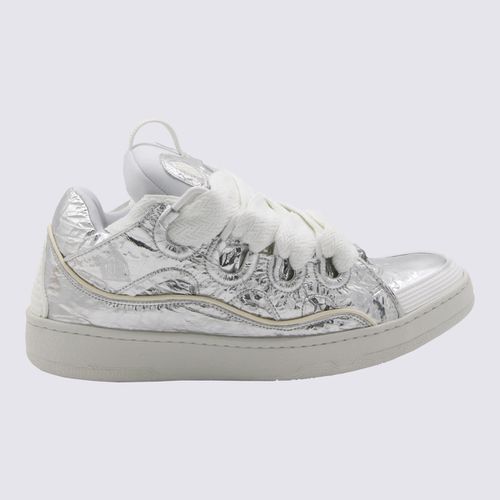 Lanvin Silver Leather Curb Sneakers - Lanvin - Modalova